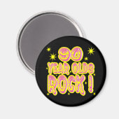 90 jaar oude rock! (roze) magneet (Voorkant / Achterkant)