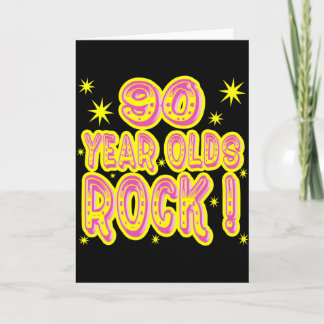 90 jaar oude rock! (Roze) Wenskaart Kaart