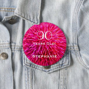 90 jaar oude, speciaal voor warm roze Abstracte pi Ronde Button 4,0 Cm