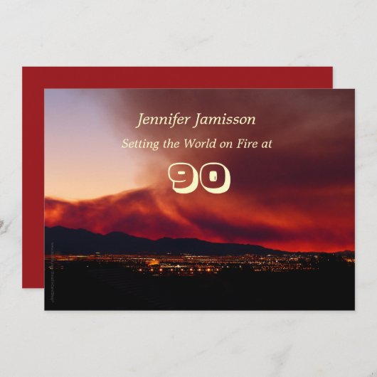 90 jaar oude verjaardag Partij nodigt de wereld ui Kaart (Voorkant / Achterkant)