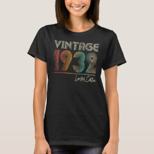 90 jaar oude Vintage 1932 90e verjaardag Vrouwen T-shirt