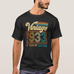 90 jaar oude Vintage 1933 Limited Edition 90th Bir T-shirt