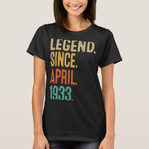 90 jaar oude Vintage april 1933 90e verjaardag 1 T-shirt