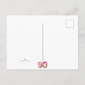 90 jaar Save Date Flowers 90th Birthday briefkaart (Achterkant)