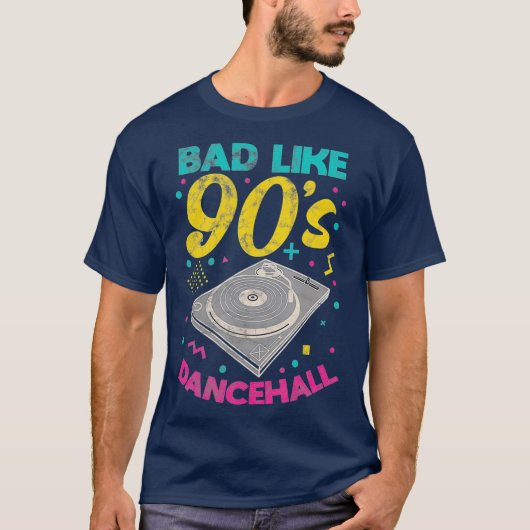 90 jaar Slecht als 90 jaar Dancehall Jamaican Regg T-shirt (Voorkant)