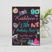 90 jaar uitnodiging, terug naar de jaren 90, elke kaart (Staand voorkant)