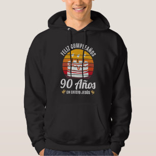 90 Jaar Verjaardag In Christus Jezus Spaans Hoodie