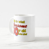 90-jarige design koffiemok (Voorkant links)