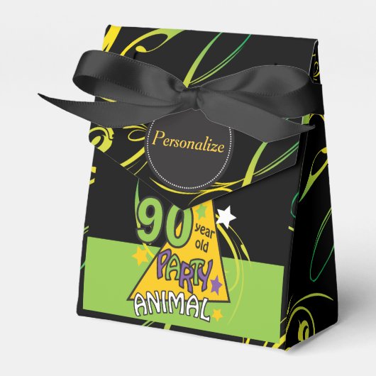 90-jarige feestbeest | 90ste verjaardag bedankdoosjes (Voorkant Zijde)
