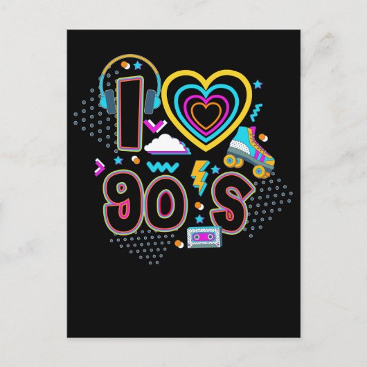 90-jarige muziekpartij Roller Skating Disco 1990 Briefkaart (Voorkant)