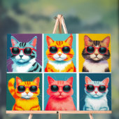  90 katten in goedkope zonnebril acryl bord (Neutraal)