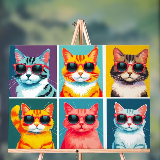  90 katten in goedkope zonnebril acryl bord (Neutraal)