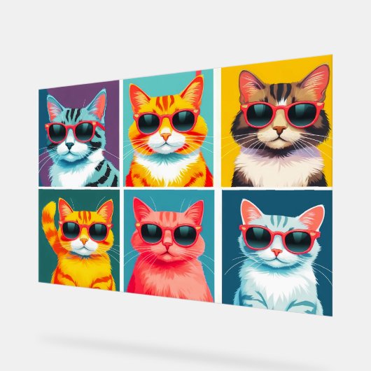  90 katten in goedkope zonnebril acryl bord (Hoek)