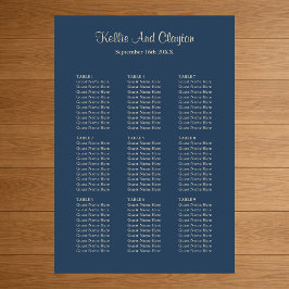 90 Klassieke Blue Wedding Seating Chart Poster