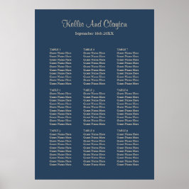 90 Klassieke Blue Wedding Seating Chart Poster