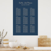 90 Klassieke Blue Wedding Seating Chart Poster (Keuken)