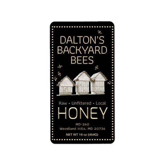 90 Labels achtertuin Hive Honey Little Bees op Bla (Voorkant)