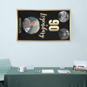 90 & Legendarisch 3 Foto's 90ste verjaardag Goud Spandoek (Beurs)