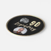 90 & Legendary 2 foto's 90e verjaardag goud Papieren Bordje (Gekanteld)
