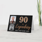 90 & Legendary 2 foto's 90ste verjaardag Kaart (Voorkant)