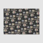 90 & Legendary 2 Photos 90th Birthday Gold Tissuepapier (Voorkant)