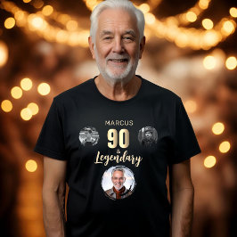 90 & Legendary 3 foto's Gouden 90e verjaardag Tri-Blend Shirt