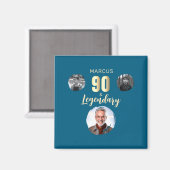 90 Legendary 3 Photos Gold 90th Birthday  Magneet (Voorkant / Achterkant)