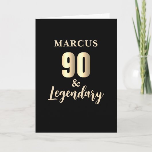 90 & Legendary Gold 90e verjaardag Kaart (Voorkant)