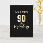 90 & Legendary Gold 90e verjaardag Kaart (Gele Bloem)