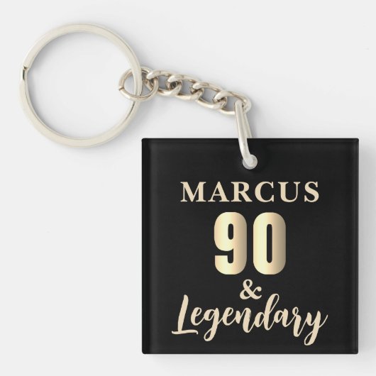 90 & Legendary Gold 90e verjaardag Sleutelhanger (Voorkant)