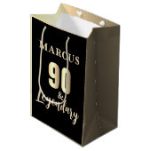 90 & Legendary Gold 90ste verjaardag Medium Cadeauzakje (Voorkant Gekanteld)
