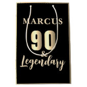 90 & Legendary Gold 90ste verjaardag Medium Cadeauzakje (Voorkant)