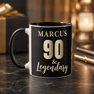 90 & Legendary Gold 90ste verjaardag Mok