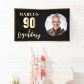 90 & Legendary Photo 90th Birthday Gold Spandoek (Insitu)