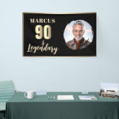 90 & Legendary Photo 90th Birthday Gold Spandoek (Beurs)