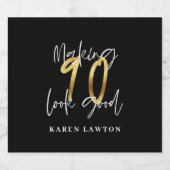 90 lijken een goede gouden verjaardag bier etiket (Enkel label)