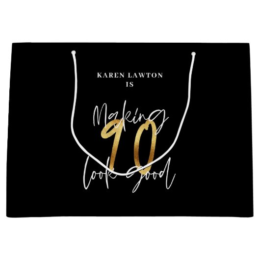 90 lijken een goede gouden verjaardag groot cadeauzakje (Voorkant)