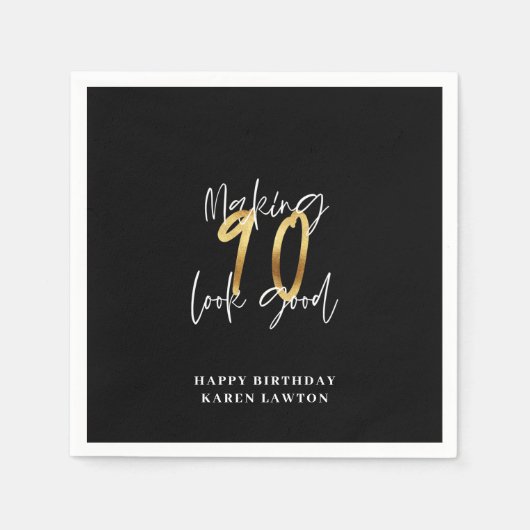 90 lijken een goede gouden verjaardag servet (Voorkant)