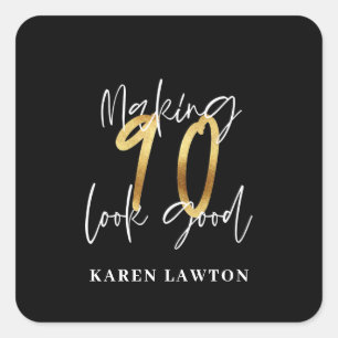 90 lijken een goede gouden verjaardag vierkante sticker