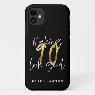 90 lijkt goed modern goud en zwarte verjaardag Case-Mate iPhone case