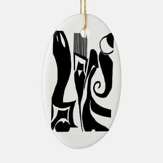 90 Linoleum Print Design Ornament (Rechts)