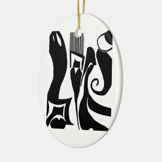 90 Linoleum Print Design Ornament (Links)