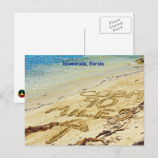 90 mijl naar het Cubaanse Briefkaart Islamorada Fl (Voorkant / Achterkant)