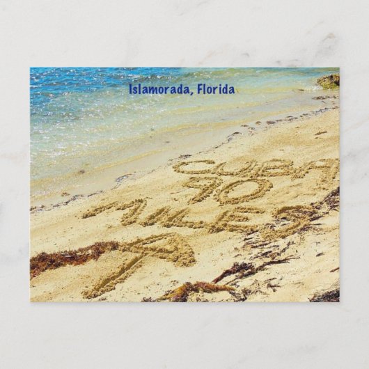 90 mijl naar het Cubaanse Briefkaart Islamorada Fl (Voorkant)