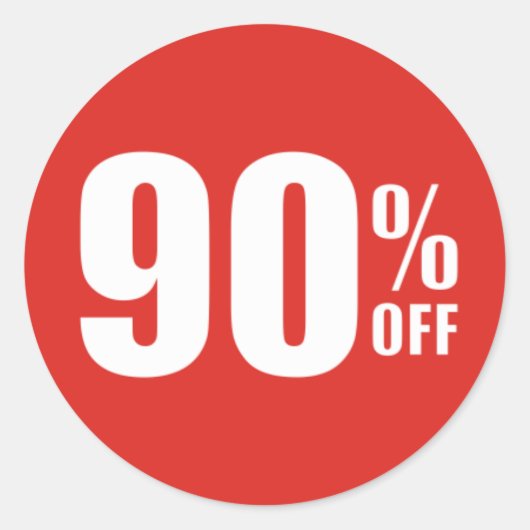 90% negentig procent KORTING Sale Sticker (Voorkant)