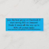 90% Off Deals & Steals group advertisement Mini Visitekaartje (Achterkant)