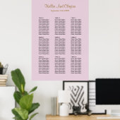 90 Paarse Simple Wedding Seating Chart Poster (Thuiskantoor)
