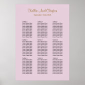 90 Paarse Simple Wedding Seating Chart Poster (Voorkant)