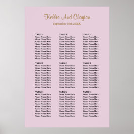 90 Paarse Simple Wedding Seating Chart Poster