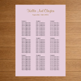 90 Paarse Simple Wedding Seating Chart Poster